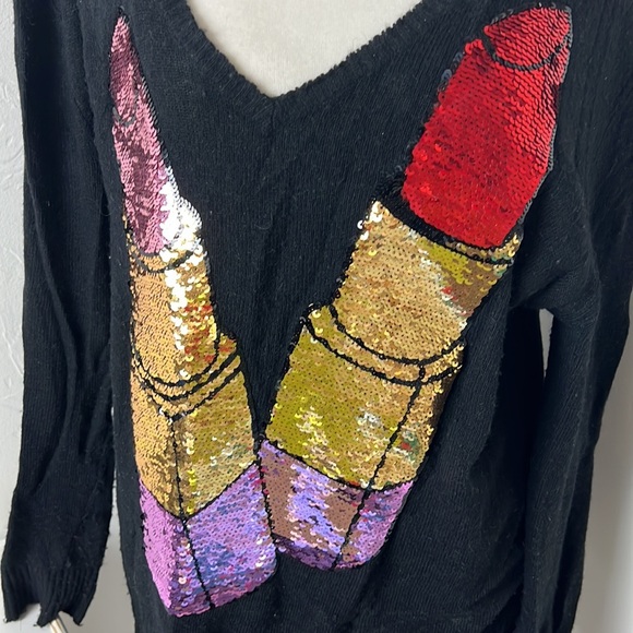 MWild Fox Sequin Lipstick Sweater - Picture 2 of 4